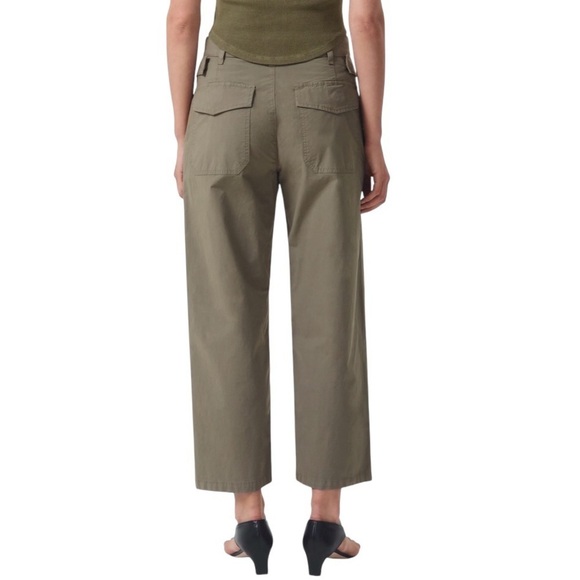 AGOLDE Daria High‎ Waist Crop Wide Leg Twill Utility Pant in Duffle Women's 28 - Picture 2 of 12